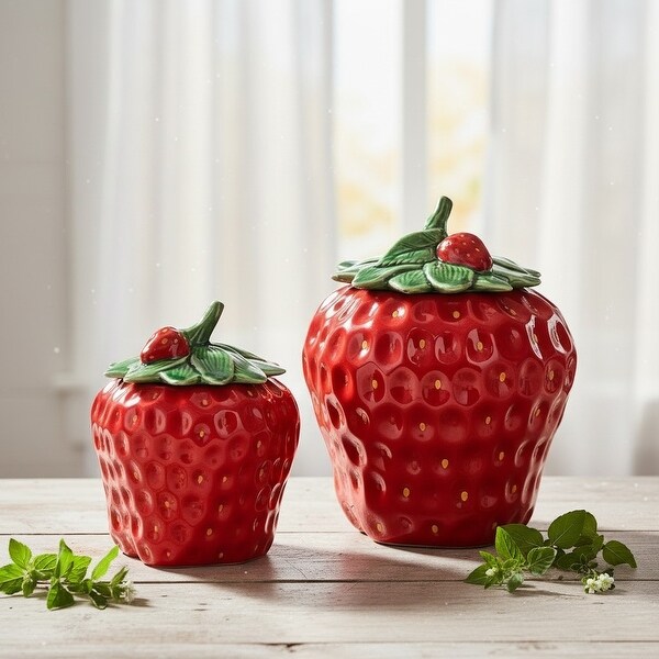 10 Strawberry Street Berry Pair Graduated Canister Set - Bed Bath