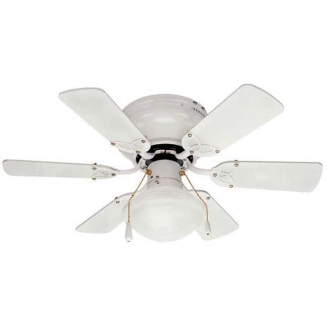 Canarm Twister Single Light 6 Blade Hugger Ceiling Fan - White