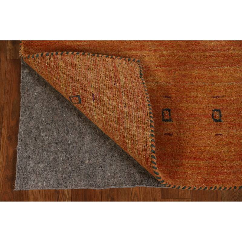 Hand Knotted Oriental 100% Wool Carpet Tribal Animal Pictorial Oranges & Rust Gabbeh Area Rug - 7' 8'' X 4' 10''