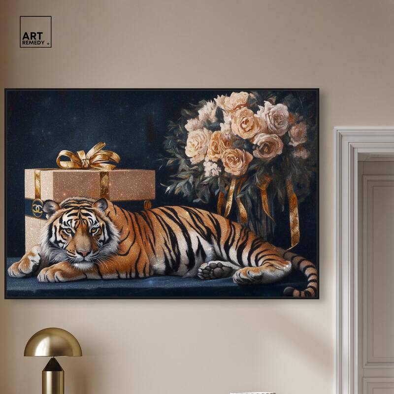 Tiger Glam Gift Boxes Canvas by Art Remedy