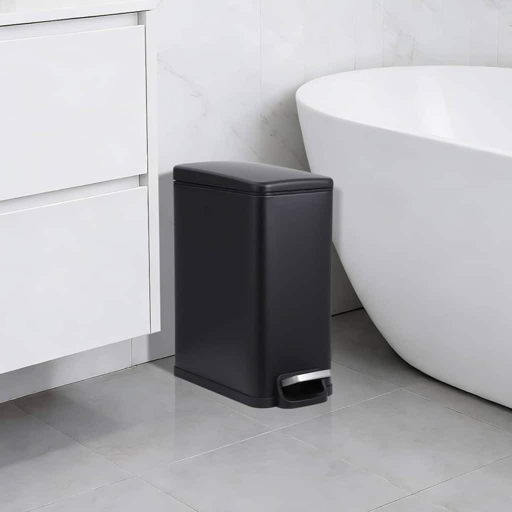 2.6 Gal Slim Kitchen Trash Can, Garbage Can for Kitchen, Bathroom Narrow Spaces