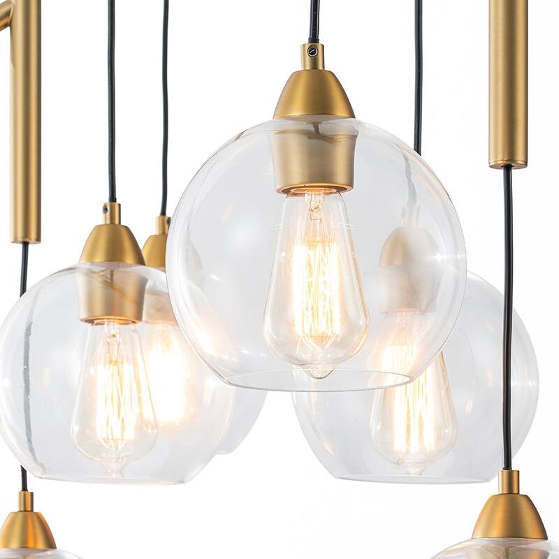 Modern Cluster Glass Bubble Dual Pendant Island Chandelier