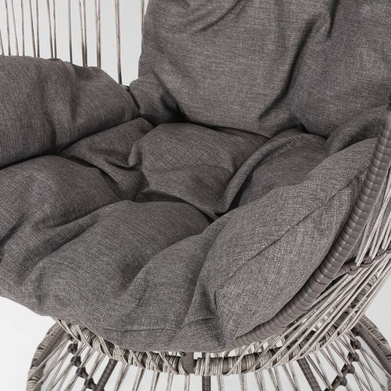 Pintan Outdoor Wicker Swivel Egg Chair by Christopher Knight Home