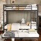 preview thumbnail 2 of 25, Industrial Modern Full Over Full Metal Bunk Bed with Trundle, Black
