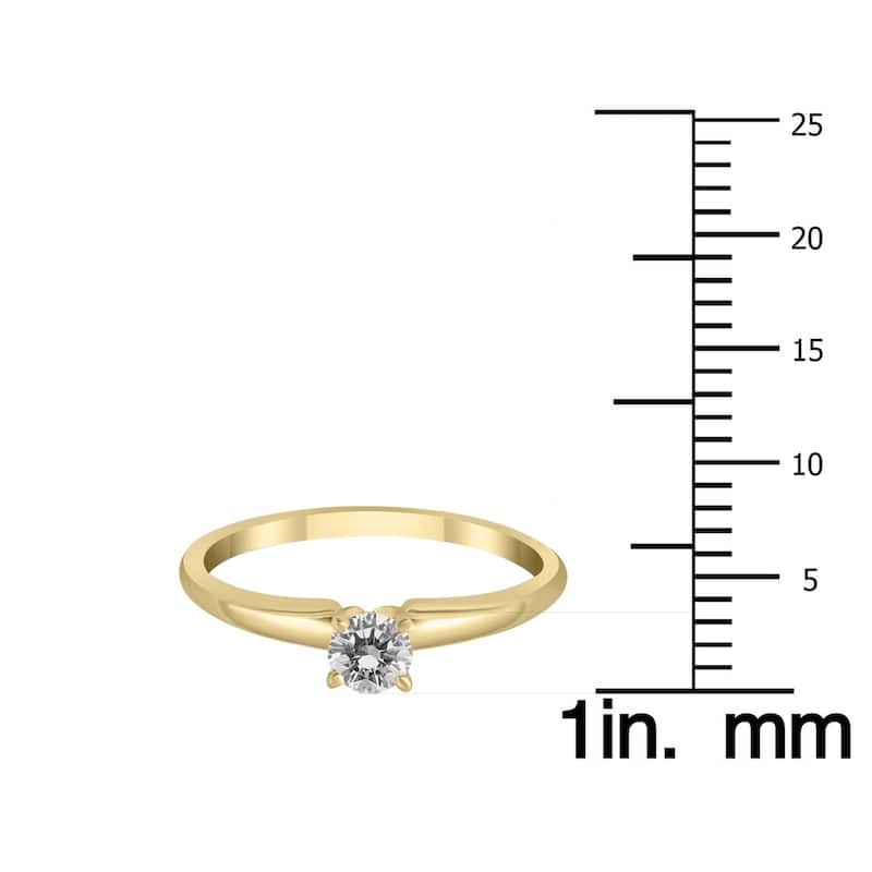 Marquee 1/7 Carat Round Diamond Solitaire Ring in 14K Yellow Gold