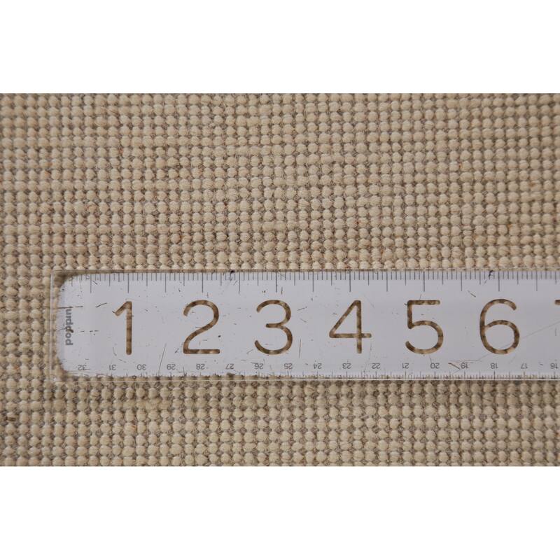 Hand Knotted Oriental 100% Wool Carpet Modern Solid Beige & Ivories Gabbeh Runner Rug - 10' 0'' X 3' 1''