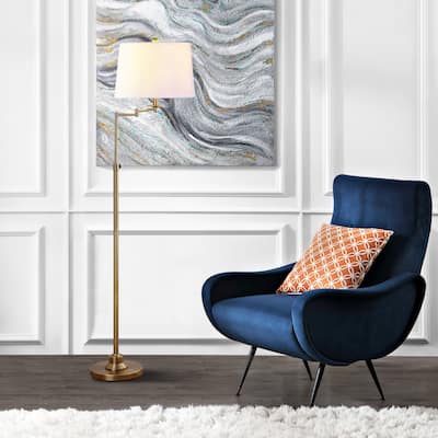 SAFAVIEH Lighting Shayla 64-inch Adjustable Gold Floor Lamp - 15"x15"x53-64.25" - 15Wx15Dx64H