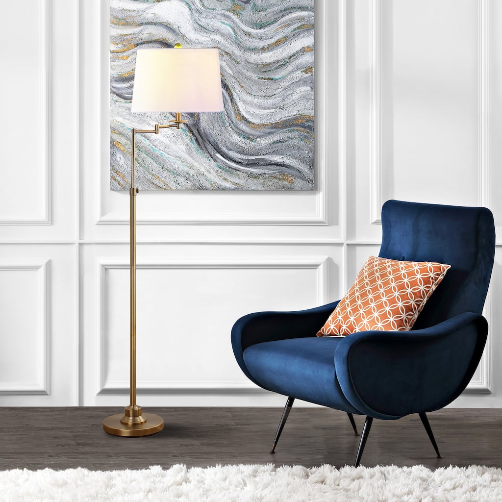 SAFAVIEH Lighting Shayla 64-inch Adjustable Gold Floor Lamp - 15"x15"x53-64.25" - 15Wx15Dx64H