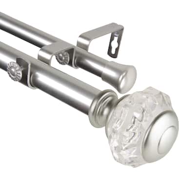 Lizbeth 1 Inch Double Curtain Rod - Elegant Steel Drapery Rod Set - 170