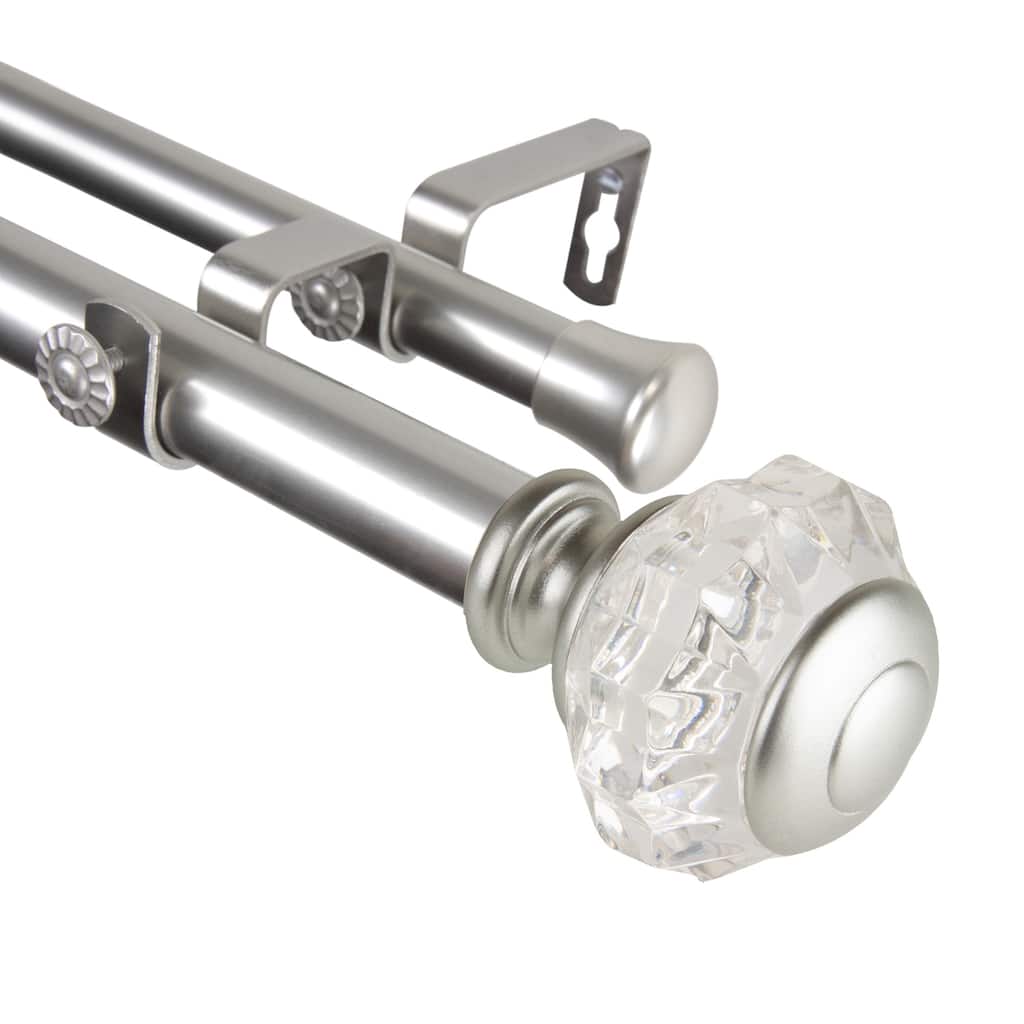 Lizbeth 1 Inch Double Curtain Rod - Elegant Steel Drapery Rod Set - 170
