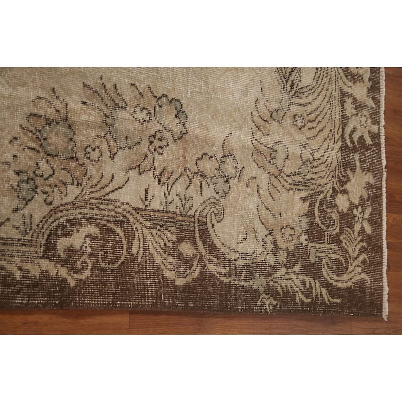 Distressed Sparta Turkish Vintage Rug Handmade Wool Carpet - 5'6"x 9'1"