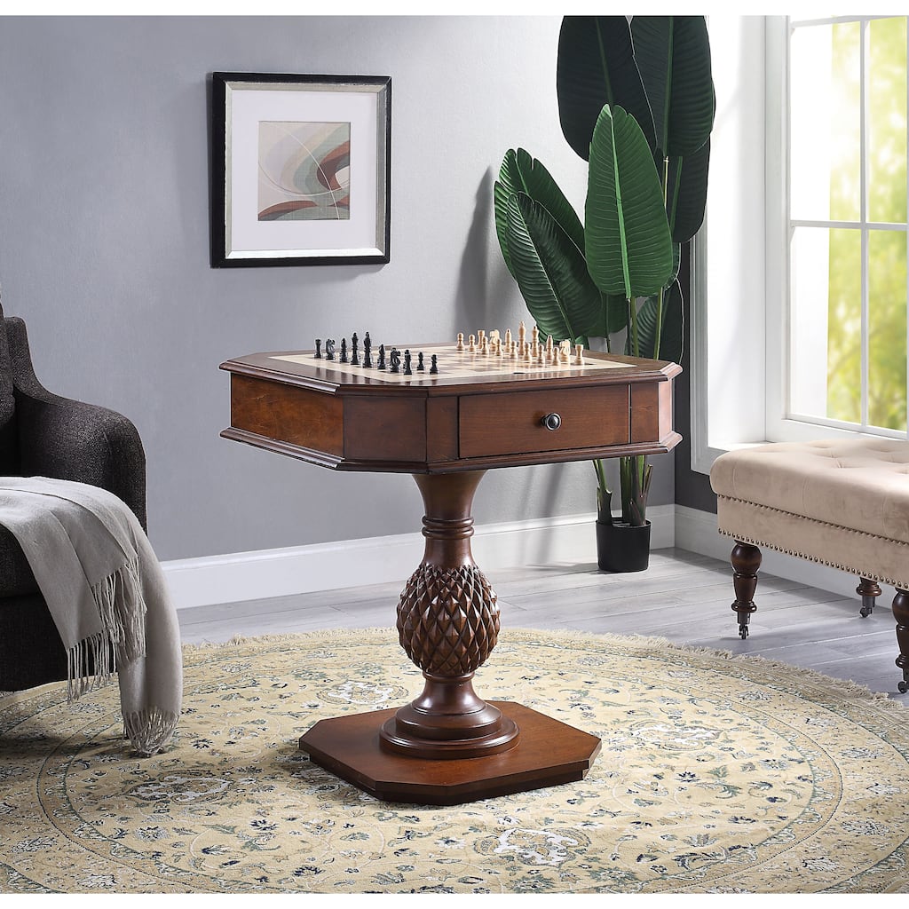Bromia Cherry Game Table with Pedestal Base