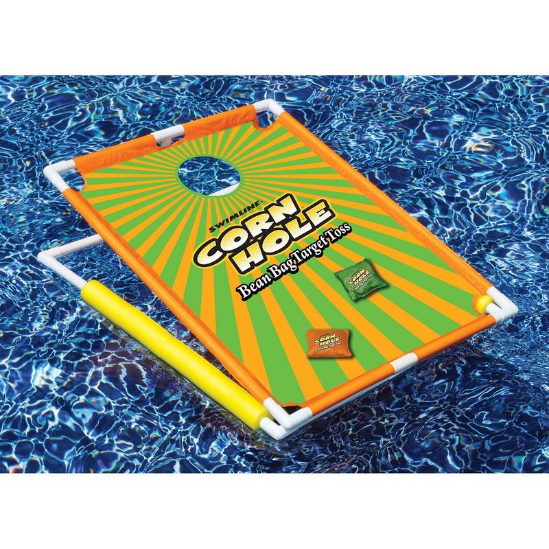 36" Orange and Green Floating Bean Bag Target Toss Swimming Pool Game - N/A