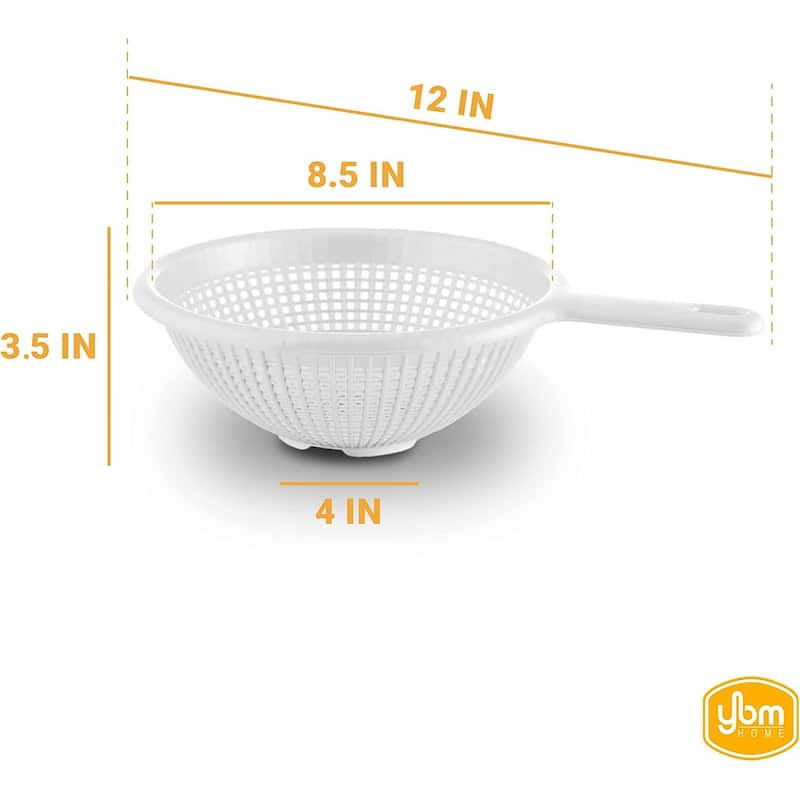 YBM Home 8.5 Inch Deep Plastic Colander With Long Handle for Pasta