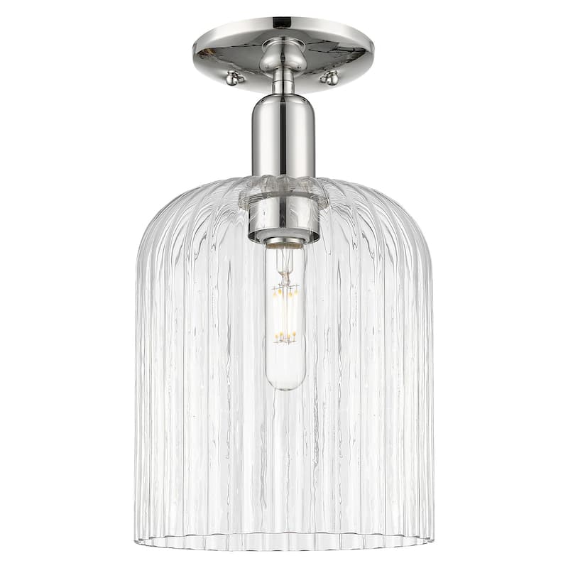 Innovations Lighting 716-1C-G559-8CL Bridal Veil 8" Wide Semi-Flush - Polished Nickel