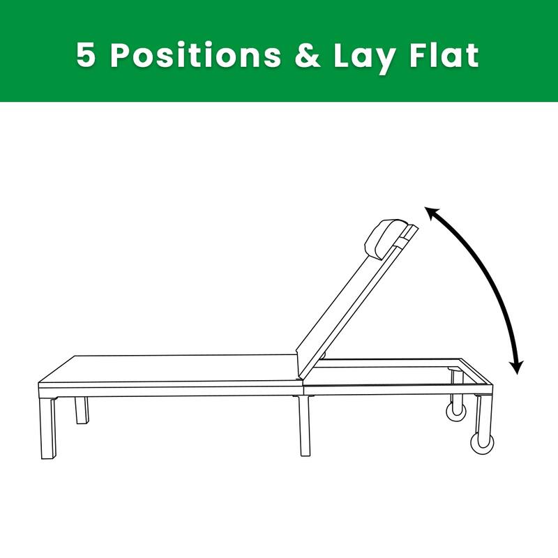 Outdoor Aluminum Chaise Lounge Adjustable Foldable Lounge Chairs