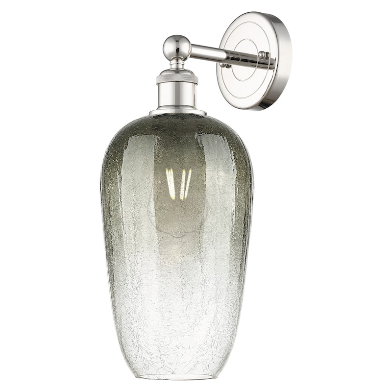 Innovations Lighting 616-1W-18-7 Brookhaven Flute Sconce Brookhaven - Polished Nickel / Slate