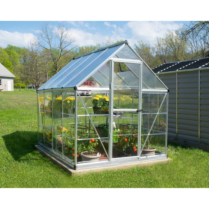 Hybrid 6 ft. Silver/Clear DIY Greenhouse Kit - 6ft. x 8ft.