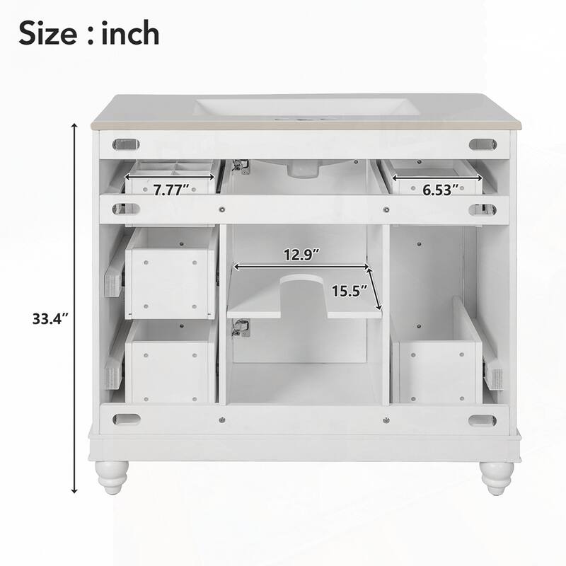 Bathroom Vanity with Ceramic Sink Combo