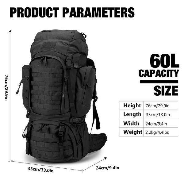 65l hiking backpack dimensions Trawoc Travel (65Ltr) | With Shoe Compartment & Rain Cover you have the option to bring even more water with you 65L Waterproof Hiking Backpack With