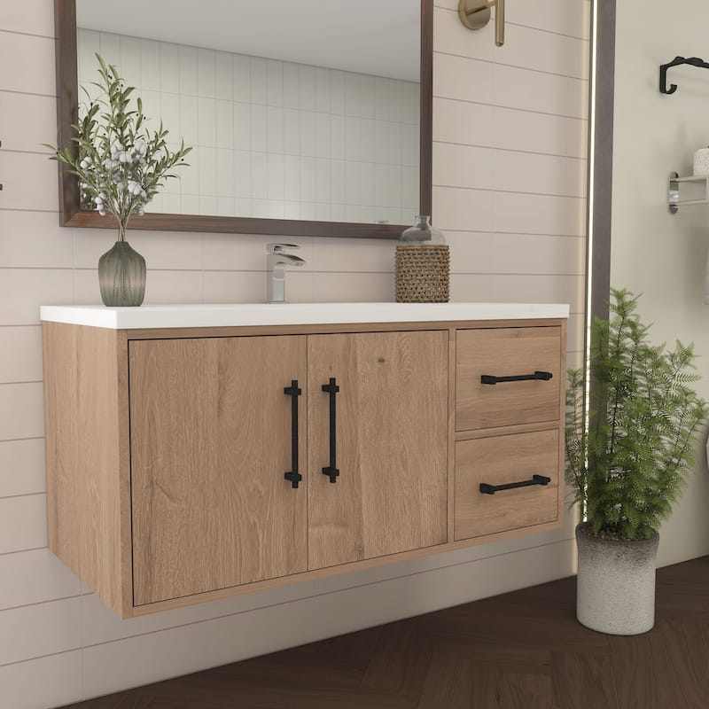 Victoria 42'' R Wall-mounted Vanity with Reinforced Acrylic Sink - 41.5