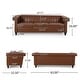 preview thumbnail 40 of 38, Drury Channel Stitch Faux Leather Sofa with Nailhead Trim by Christopher Knight Home - 83.00" L x 32.50" W x 27.00" H
