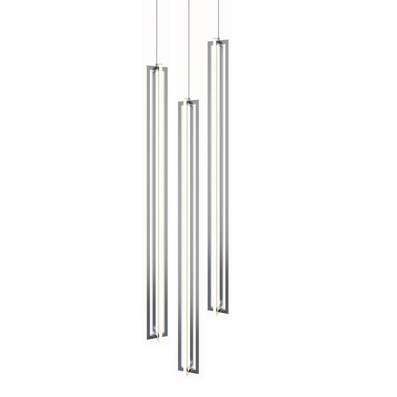 Cass 3 Light Large Round Pendant - Satin Nickel