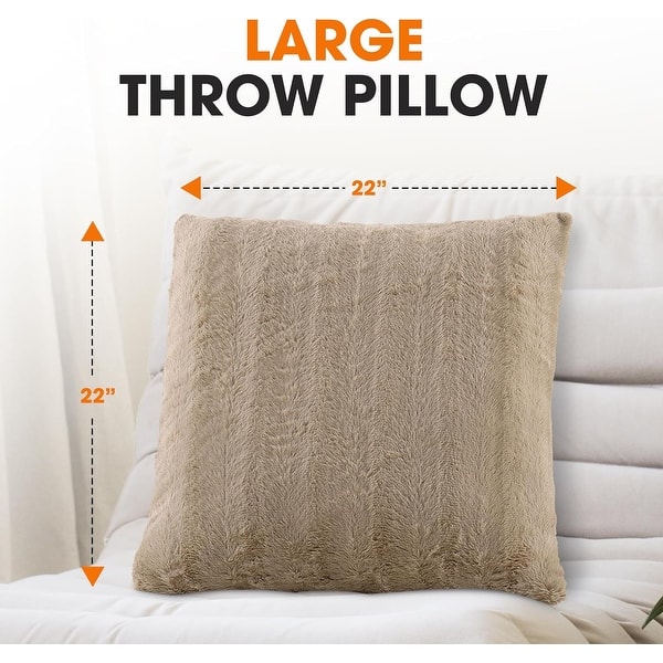 dimension image slide 27 of 59, Cheer Collection Decorative Throw Pillows for Couch & Bed (Set of 2)