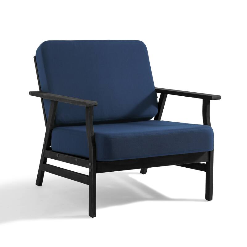 3-piece Cushioned Outdoor Club Chiars With Side Table