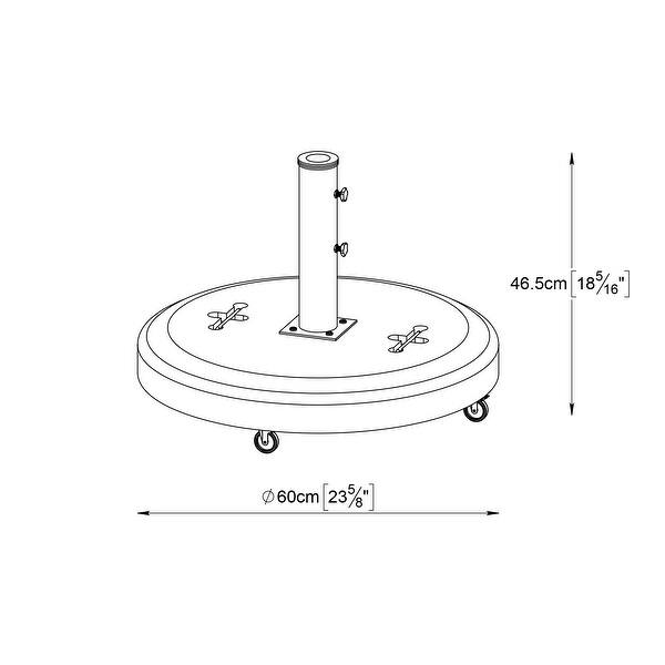 Rye Studio Concrete Round Umbrella Base w/Wheels featuring Leather Sense