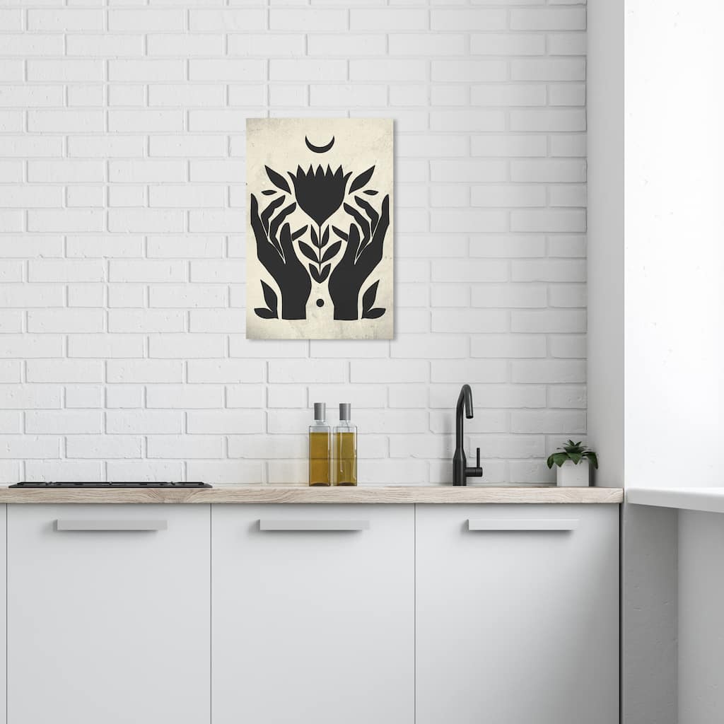 Wynwood Studio Canvas Floral Lunar Floral Blossom Black and Pastel Black Modern & Contemporary Wall Art Canvas Print