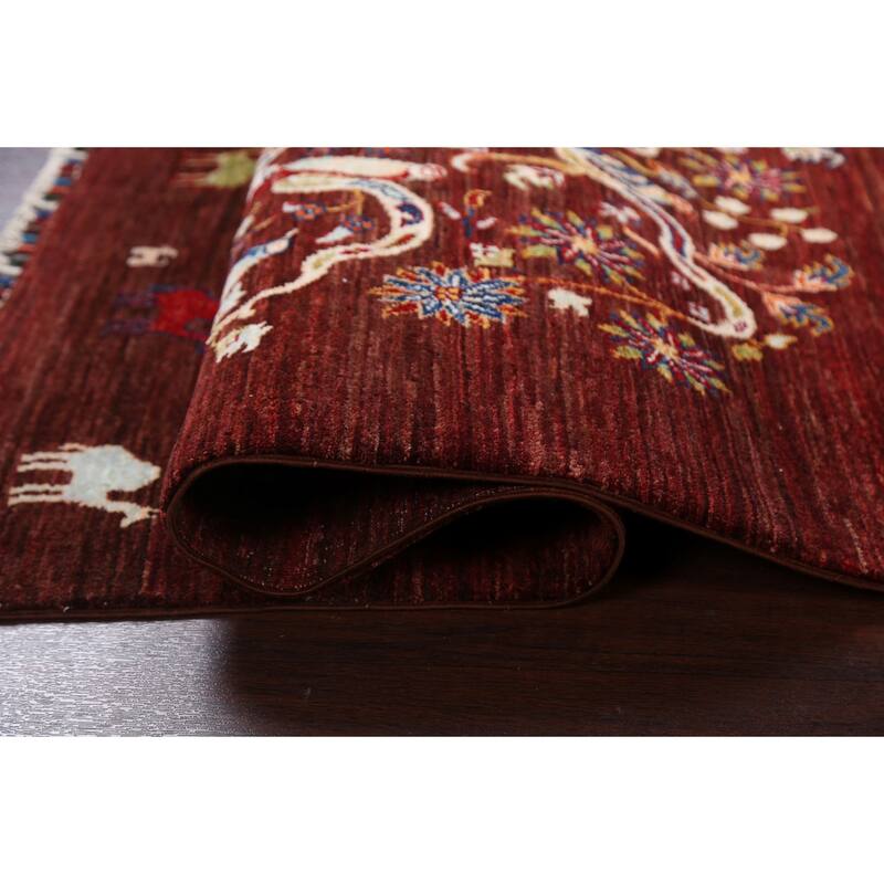 Vegetable Dye Tree Of Life Tabriz Oriental Area Rug Hand-knotted Wool - 3'3" x 5'1"