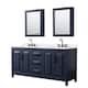 Option Dark Blue, Black Trim, White Quartz Top