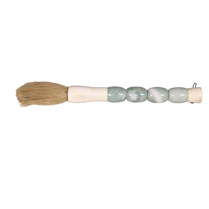 Artissance Approx. 14" White Ring Jade Calligraphy Brush - White