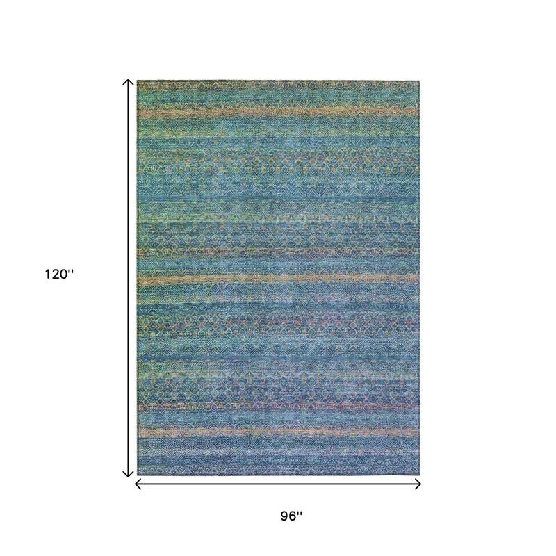 HomeRoots Striped Transitional Rectangle Outdoor Rug