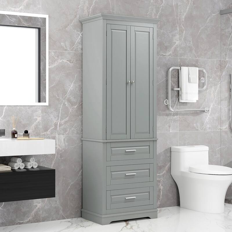 24'' x 15.7'' x 70'' Freestanding Bathroom Cabinet with 3 Drawers