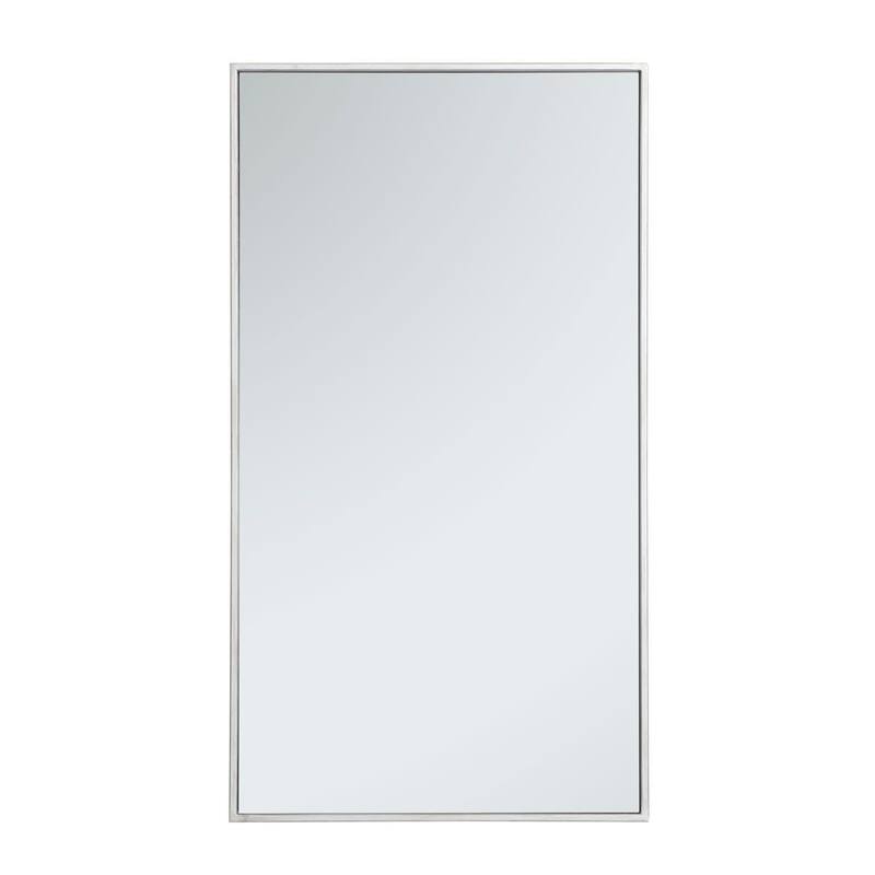 Elegant Lighting Eternity 36" x 20" Rectangular Beveled Metal Framed - Silver