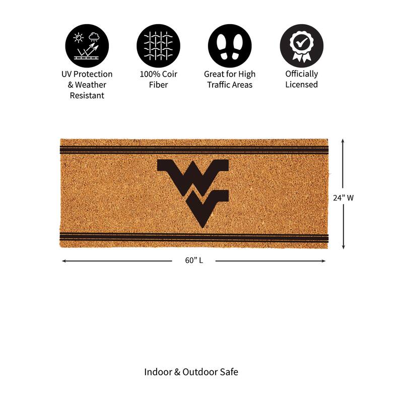 West Virginia University Monochrome Indoor/Outdoor Coir Door Mat