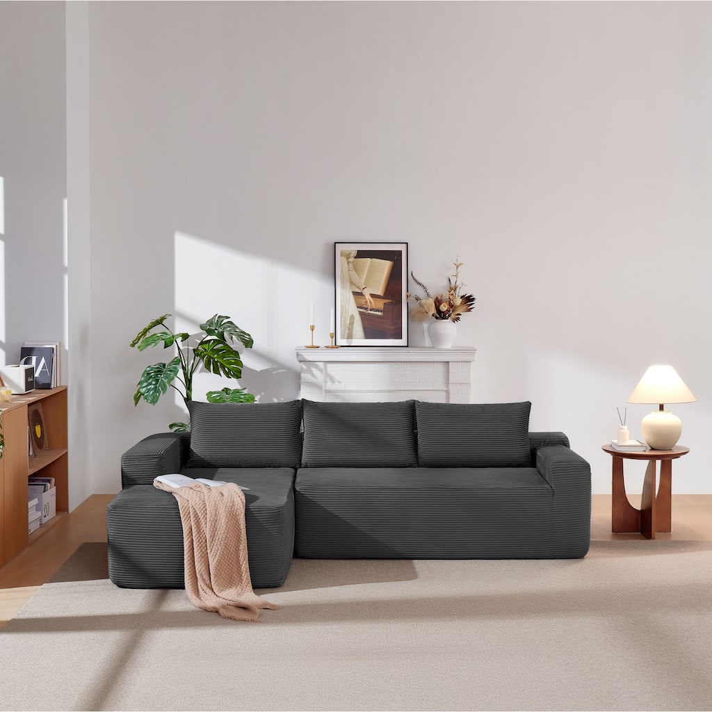 105" Cloud Sectional Couch with L-Shape Chaise,Modern Modular Sofa with Deep Seat, Upholstered Couches for Living Room