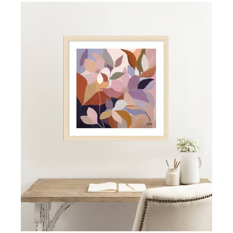 Kate and Laurel Framed Art Azure leaves by Inkheart Designs