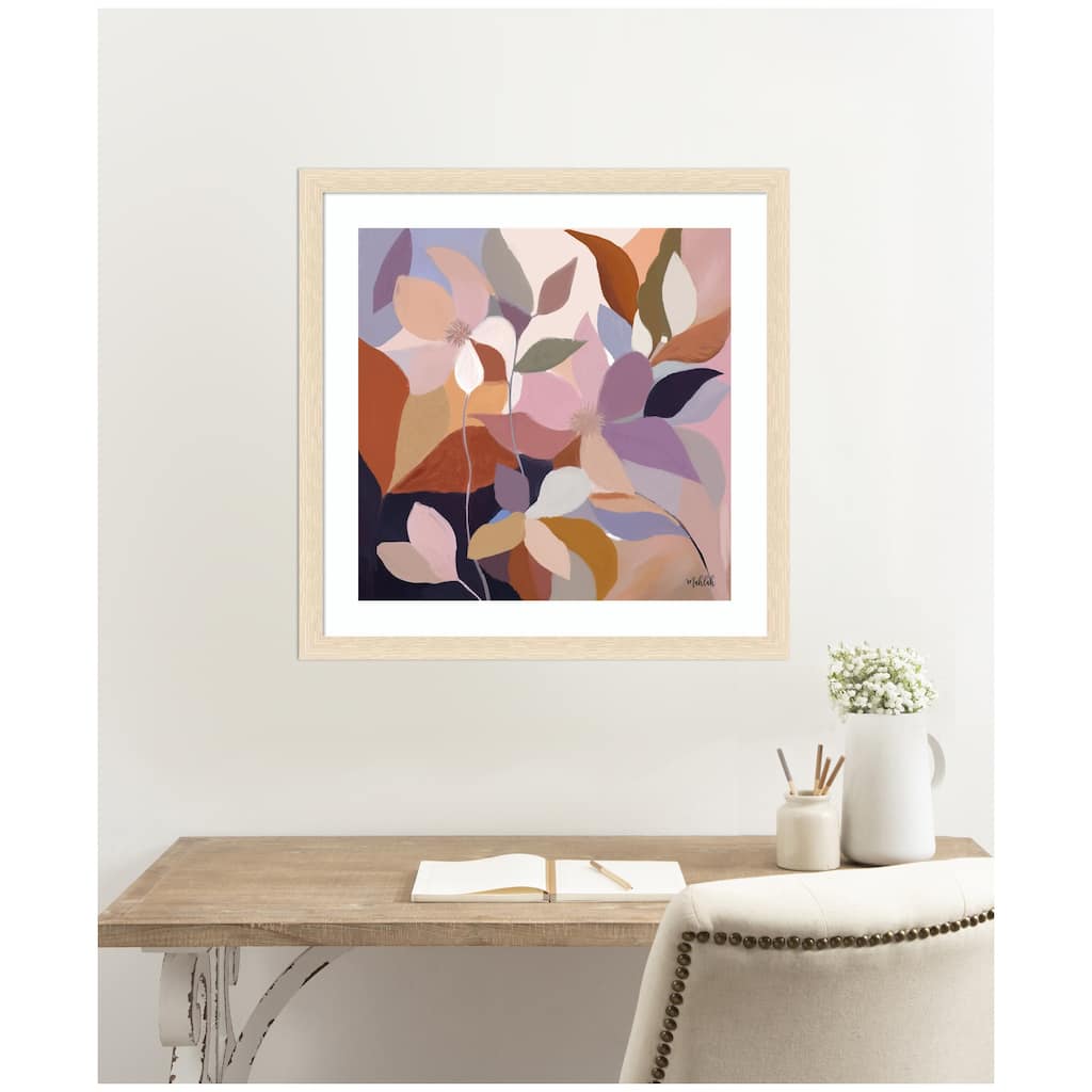 Kate and Laurel Framed Art Azure leaves by Inkheart Designs