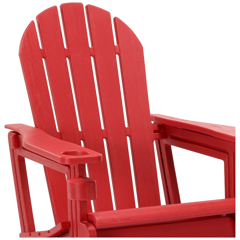 Polytrends Coastline Outdoor Poly Adirondack Chair with Cup Holder