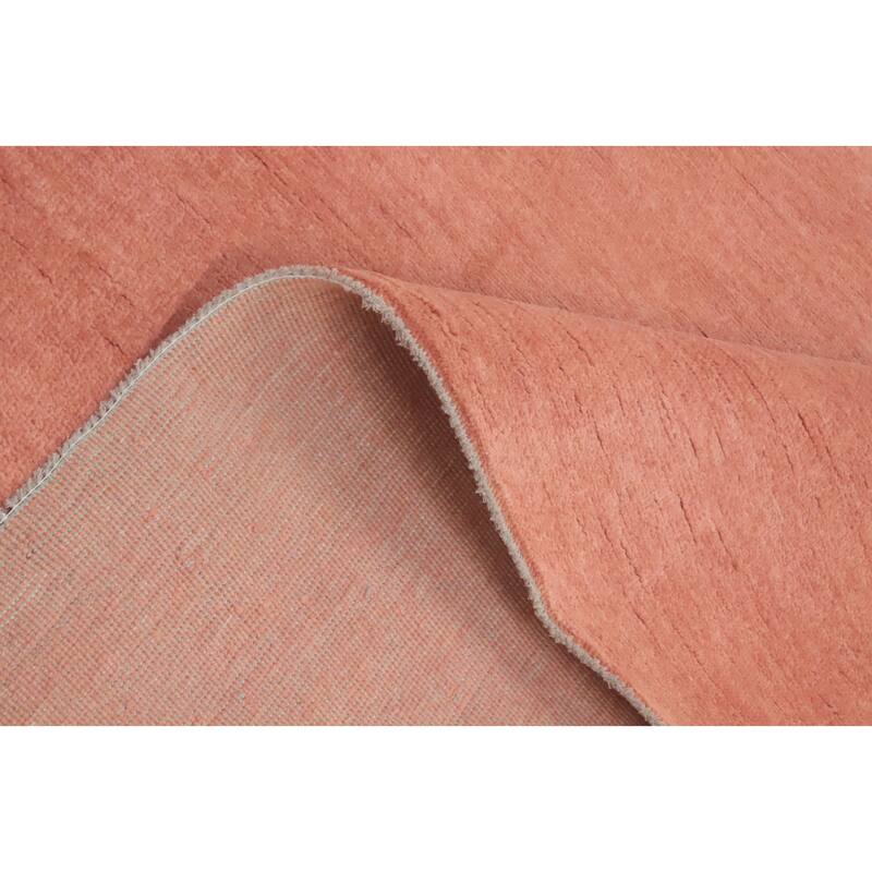 Solid Modern Coral Gabbeh Vegetable Dye Area Rug 9x12 - 12' 1'' X 9' 0''