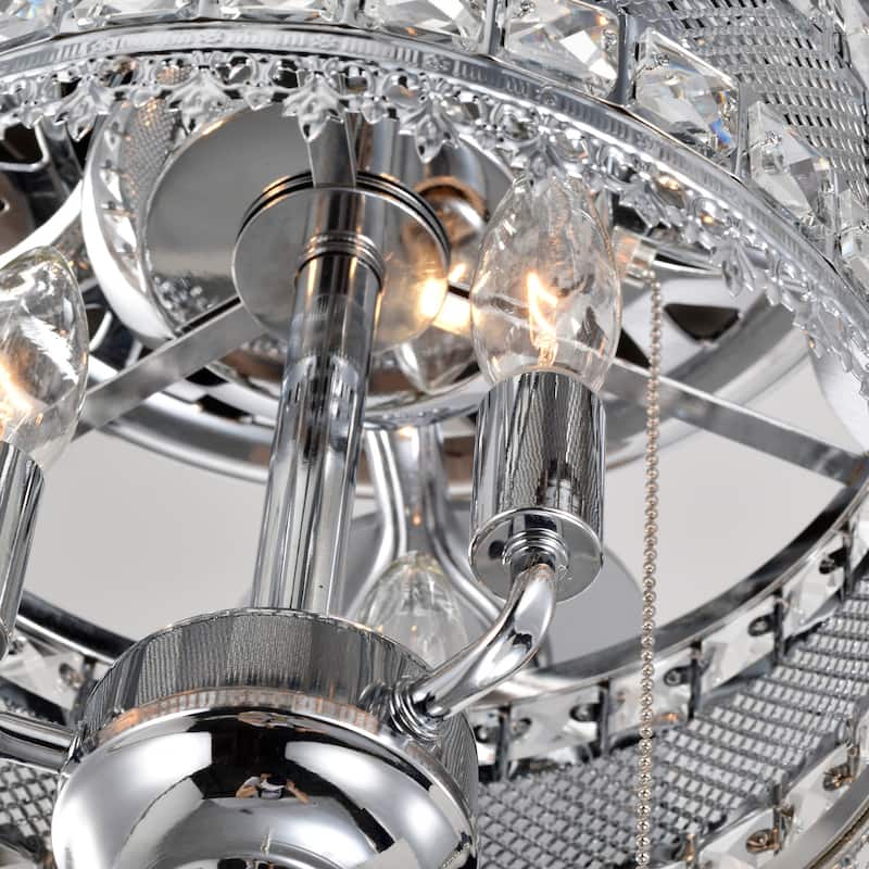 Sofucor 52" Ceiling Fan with Light Remote, Classical Crystal Chandelier fan, 5 Reversible Blades & Reverse Airflow - 52 Inches