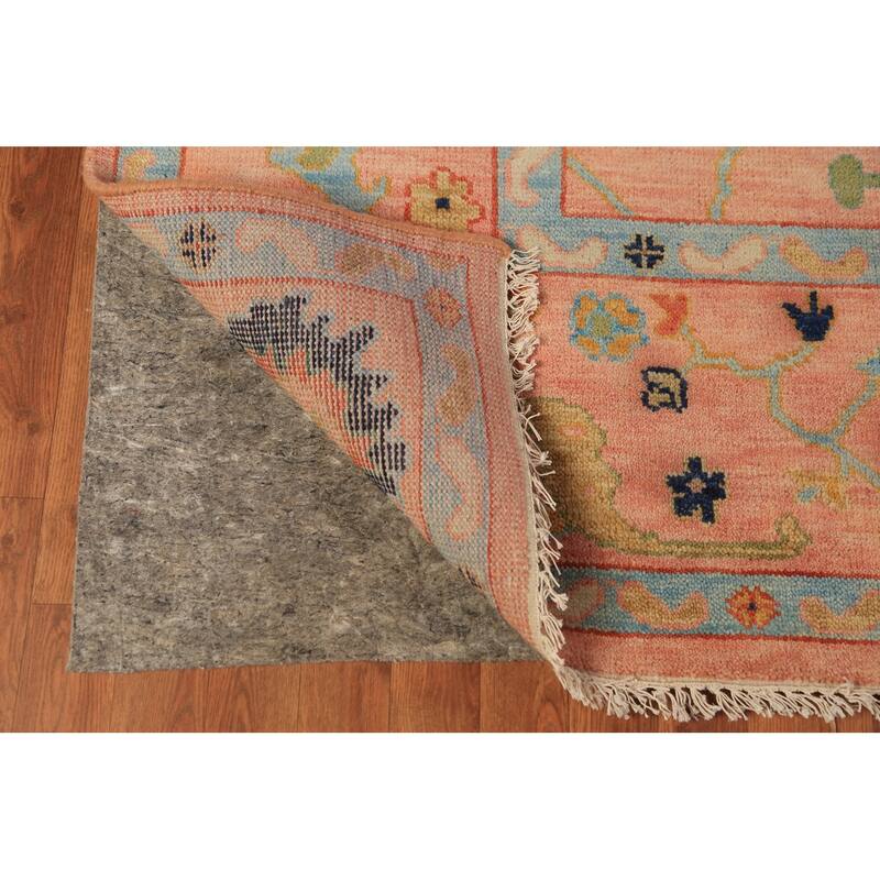 All-Over Floral Oushak Indian Large Rug Handmade Wool Carpet - 9'0"x 18'0"