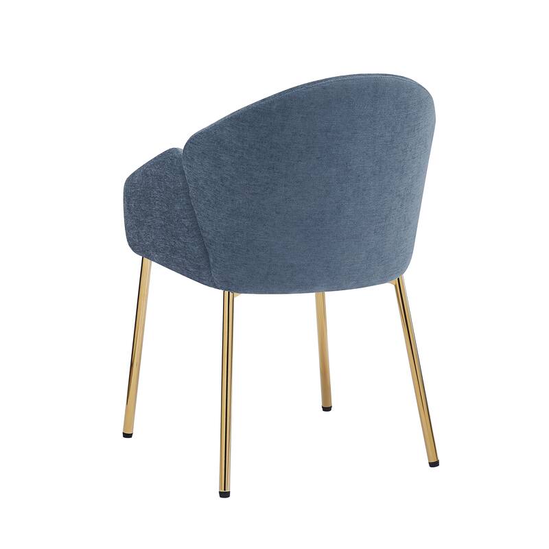 Roomfitters Upholstered Accent Armchair Set of 2, Modern Curved Design with Gold Legs