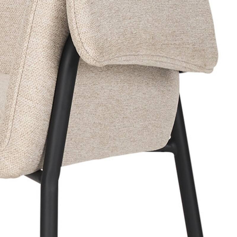 HomeRoots Gray And Black Upholstered Fabric Dining Arm Chair - 29.50 in. x 32.50 in. x 24.50 in.