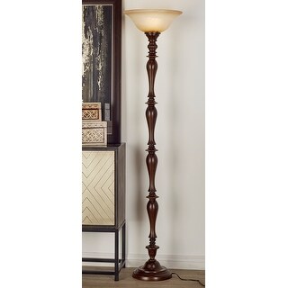 Brown Polystone Antique Style Torchiere - 16 x 72