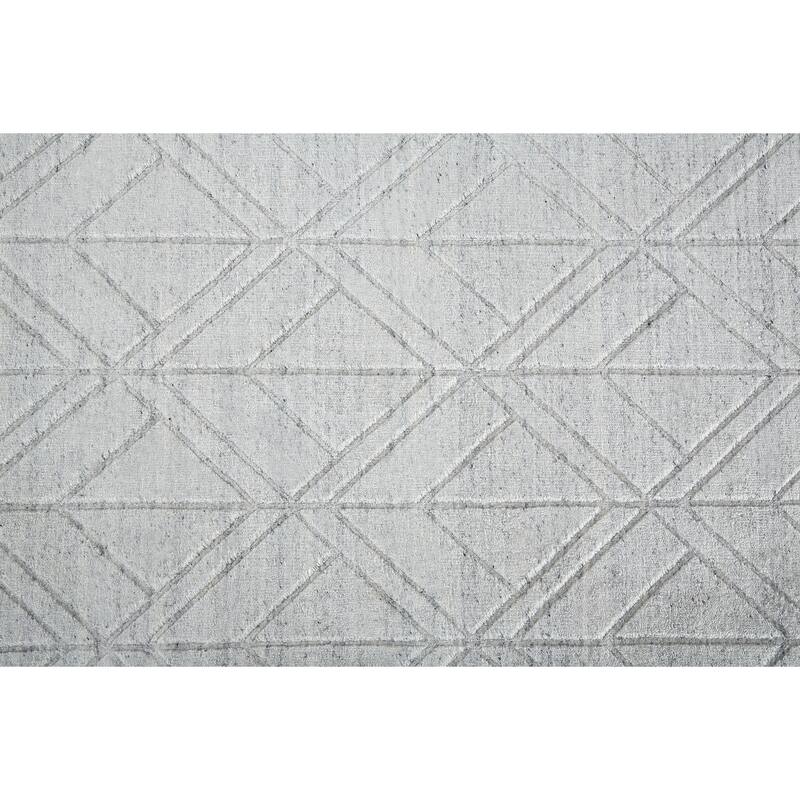 Tatem Minimal Viscose White/Gray Area Rug