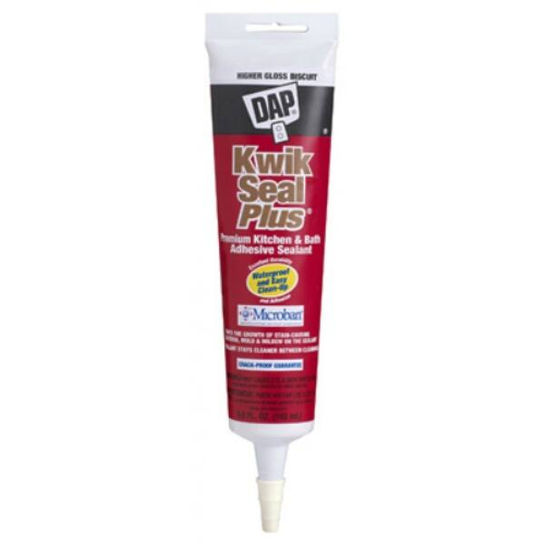 Dap 18539 Kwik Seal Plus Kitchen & Bath Microban Caulk, 5.5 Oz, Bisque